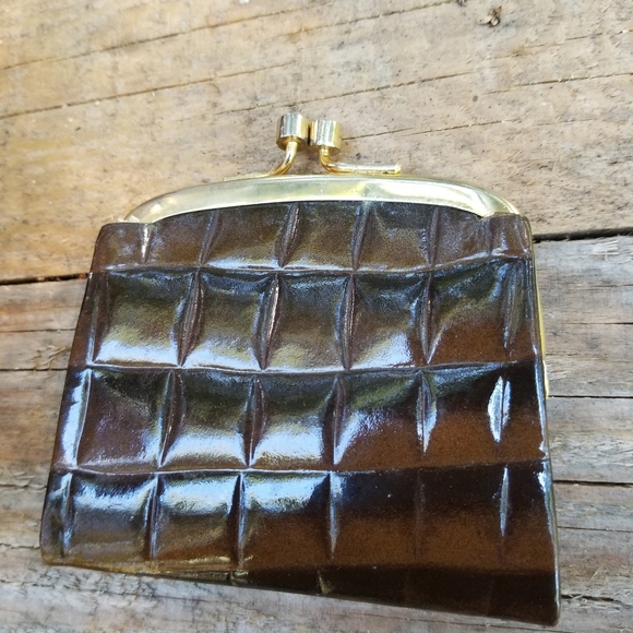 Snakeskin Purse & Coinbag Judith Leiber Coach Clasp Handles Brown Gold Leather - Picture 8 of 9